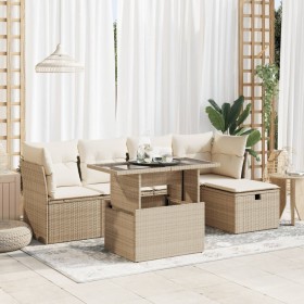 Juego de sofás jardín con cojines 6 pzas ratán sintético beige de , Conjuntos de jardín - Ref: Foro24-3326139, Precio: 451,50...