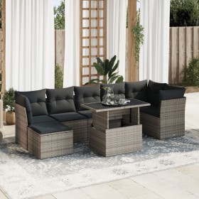 Set de sofás de jardín y cojines 8 piezas ratán sintético gris de , Conjuntos de jardín - Ref: Foro24-3326201, Precio: 531,65...