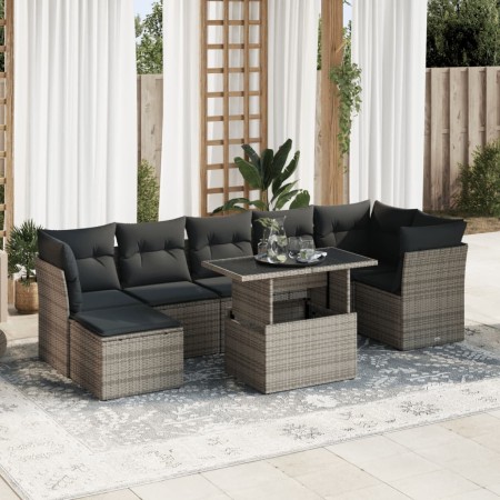 Set de sofás de jardín y cojines 8 piezas ratán sintético gris de , Conjuntos de jardín - Ref: Foro24-3326201, Precio: 531,65...