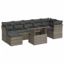 Set de sofás de jardín y cojines 8 piezas ratán sintético gris de , Conjuntos de jardín - Ref: Foro24-3326201, Precio: 531,65...