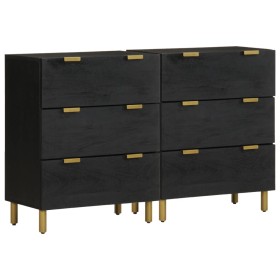 Aparadores 2 uds madera de ingeniería negro 60x33x75 cm de , Taquillas y armarios de almacenamiento - Ref: Foro24-3309992, Pr...