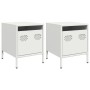Mesitas de noche 2 unidades acero blanco 35x39x43,5 cm de , Mesitas de noche - Ref: Foro24-851255, Precio: 74,66 €, Descuento: %
