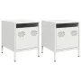 Mesitas de noche 2 unidades acero blanco 35x39x43,5 cm de , Mesitas de noche - Ref: Foro24-851255, Precio: 73,94 €, Descuento: %