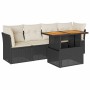Set de muebles de jardín 5 pzas y cojines ratán sintético negro de , Conjuntos de jardín - Ref: Foro24-3326877, Precio: 341,9...