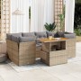 Set sofás de jardín 7 piezas y cojines ratán sintético beige de , Conjuntos de jardín - Ref: Foro24-3326894, Precio: 513,87 €...