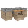 Set sofás de jardín 7 piezas y cojines ratán sintético beige de , Conjuntos de jardín - Ref: Foro24-3326894, Precio: 513,87 €...