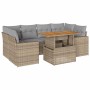 Set sofás de jardín 7 piezas y cojines ratán sintético beige de , Conjuntos de jardín - Ref: Foro24-3327006, Precio: 539,87 €...