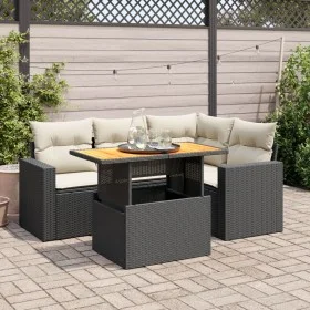 Set de muebles de jardín 5 pzas y cojines ratán sintético negro de , Conjuntos de jardín - Ref: Foro24-3327031, Precio: 362,1...