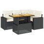 Set de muebles de jardín 5 pzas y cojines ratán sintético negro de , Conjuntos de jardín - Ref: Foro24-3327031, Precio: 373,4...