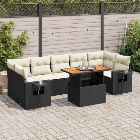 Set de sofás de jardín y cojines 8 piezas ratán sintético negro de , Conjuntos de jardín - Ref: Foro24-3327122, Precio: 544,2...