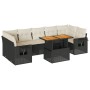 Set de sofás de jardín y cojines 8 piezas ratán sintético negro de , Conjuntos de jardín - Ref: Foro24-3327122, Precio: 544,2...