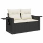 Set de sofás de jardín y cojines 8 piezas ratán sintético negro de , Conjuntos de jardín - Ref: Foro24-3327122, Precio: 544,2...