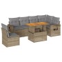 Set sofás de jardín 7 piezas y cojines ratán sintético beige de , Conjuntos de jardín - Ref: Foro24-3327160, Precio: 524,40 €...