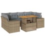 Set sofás de jardín 7 piezas y cojines ratán sintético beige de , Conjuntos de jardín - Ref: Foro24-3327342, Precio: 543,52 €...