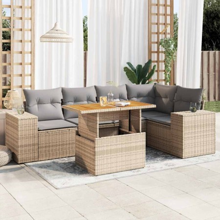 Juego de sofás jardín con cojines 6 pzas ratán sintético beige de , Conjuntos de jardín - Ref: Foro24-3327377, Precio: 469,84...
