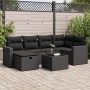 Set de sofás de jardín 7 pzas con cojines ratán sintético negro de , Conjuntos de jardín - Ref: Foro24-3325391, Precio: 485,0...
