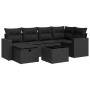 Set de sofás de jardín 7 pzas con cojines ratán sintético negro de , Conjuntos de jardín - Ref: Foro24-3325391, Precio: 485,0...