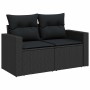 Set de sofás de jardín 7 pzas con cojines ratán sintético negro de , Conjuntos de jardín - Ref: Foro24-3325401, Precio: 466,7...