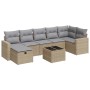 Set de sofás de jardín y cojines 8 piezas ratán sintético beige de , Conjuntos de jardín - Ref: Foro24-3325415, Precio: 522,8...