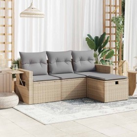 Juego de sofás jardín con cojines 4 pzas ratán sintético beige de , Conjuntos de jardín - Ref: Foro24-3325455, Precio: 296,21...