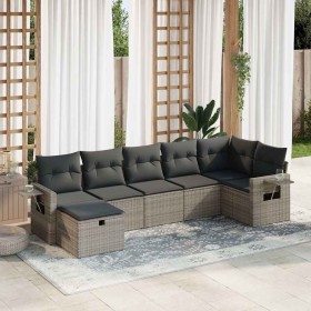 Set de sofás de jardín 7 pzas con cojines ratán sintético gris de , Conjuntos de jardín - Ref: Foro24-3325506, Precio: 447,94...