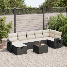 Set de sofás de jardín y cojines 8 piezas ratán sintético negro de , Conjuntos de jardín - Ref: Foro24-3325512, Precio: 481,8...