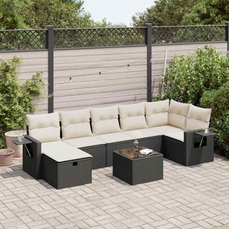 Set de sofás de jardín y cojines 8 piezas ratán sintético negro de , Conjuntos de jardín - Ref: Foro24-3325512, Precio: 481,8...