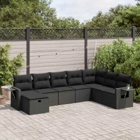 Set de sofás de jardín y cojines 8 piezas ratán sintético negro de , Conjuntos de jardín - Ref: Foro24-3325531, Precio: 529,8...