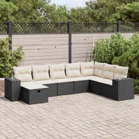 Set de sofás de jardín y cojines 8 piezas ratán sintético negro de , Conjuntos de jardín - Ref: Foro24-3325732, Precio: 485,6...