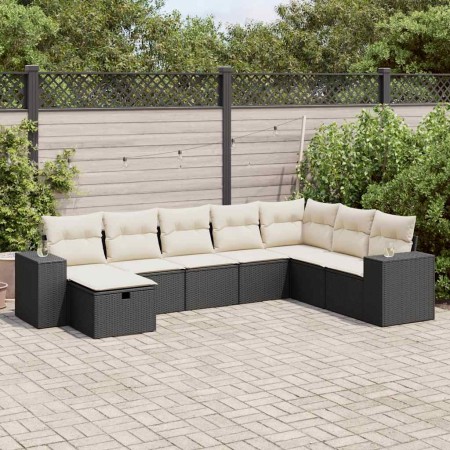 Set de sofás de jardín y cojines 8 piezas ratán sintético negro de , Conjuntos de jardín - Ref: Foro24-3325732, Precio: 485,1...