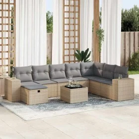 Set de sofás de jardín con cojines 9 pzas ratán sintético beige de , Conjuntos de jardín - Ref: Foro24-3325745, Precio: 584,2...