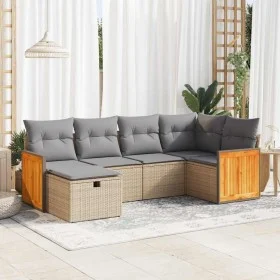 Juego de sofás jardín con cojines 6 pzas ratán sintético beige de , Conjuntos de jardín - Ref: Foro24-3326028, Precio: 404,61...