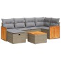 Set sofás de jardín 7 piezas y cojines ratán sintético beige de , Conjuntos de jardín - Ref: Foro24-3326035, Precio: 443,88 €...