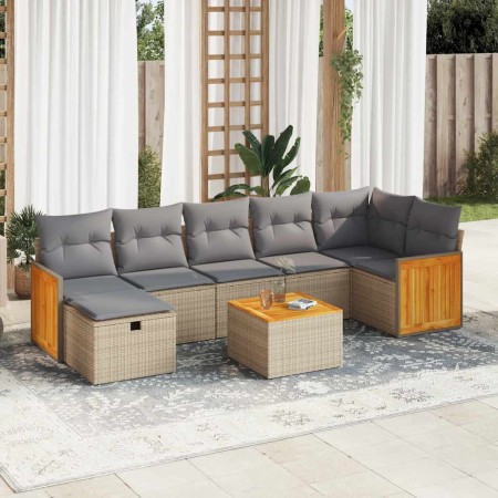 Set de sofás de jardín y cojines 8 piezas ratán sintético beige de , Conjuntos de jardín - Ref: Foro24-3326049, Precio: 483,5...