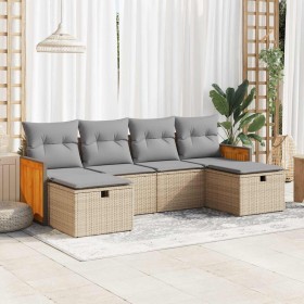 Juego de sofás jardín con cojines 6 pzas ratán sintético beige de , Conjuntos de jardín - Ref: Foro24-3326056, Precio: 378,31...