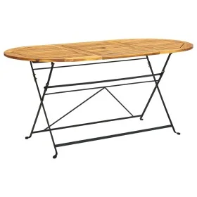 Mesa de jardín madera maciza de acacia ovalada 160x85x74 cm de vidaXL, Mesas de jardín - Ref: Foro24-313162, Precio: 145,10 €...