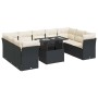 Set de sofás de jardín y cojines 10 pzas ratán sintético negro de , Conjuntos de jardín - Ref: Foro24-3326217, Precio: 640,24...