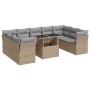 Juego de sofás jardín con cojines beige 10 pzas ratán sintético de , Conjuntos de jardín - Ref: Foro24-3326220, Precio: 673,2...