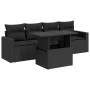Set de muebles de jardín 5 pzas y cojines ratán sintético negro de , Conjuntos de jardín - Ref: Foro24-3326236, Precio: 384,1...