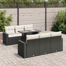 Set de sofás de jardín 7 pzas con cojines ratán sintético negro de , Conjuntos de jardín - Ref: Foro24-3326257, Precio: 503,7...