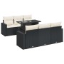 Set de sofás de jardín 7 pzas con cojines ratán sintético negro de , Conjuntos de jardín - Ref: Foro24-3326257, Precio: 503,7...