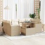Set sofás de jardín 7 piezas y cojines ratán sintético beige de , Conjuntos de jardín - Ref: Foro24-3326269, Precio: 579,82 €...
