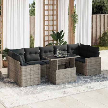 Set de sofás de jardín y cojines 8 piezas ratán sintético gris de , Conjuntos de jardín - Ref: Foro24-3326281, Precio: 538,47...