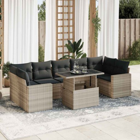 Set de sofás de jardín 8 pzas y cojines ratán sintético gris de , Conjuntos de jardín - Ref: Foro24-3326283, Precio: 631,62 €...