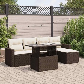 Set sofás de jardín 6 piezas y cojines ratán sintético marrón de , Conjuntos de jardín - Ref: Foro24-3326304, Precio: 432,19 ...