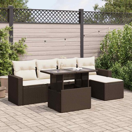 Set sofás de jardín 6 piezas y cojines ratán sintético marrón de , Conjuntos de jardín - Ref: Foro24-3326304, Precio: 432,19 ...