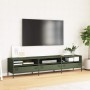 Mueble TV acero laminado en frío verde oliva 202x39x43,5 cm de , Muebles TV - Ref: Foro24-851350, Precio: 184,31 €, Descuento: %