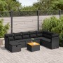 Set de sofás de jardín con cojines 9 pzas ratán sintético negro de , Conjuntos de jardín - Ref: Foro24-3325772, Precio: 557,1...