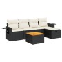 Set de sofás de jardín 6 piezas y cojines ratán sintético negro de , Conjuntos de jardín - Ref: Foro24-3325808, Precio: 347,5...