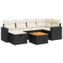 Set de sofás de jardín 7 pzas con cojines ratán sintético negro de , Conjuntos de jardín - Ref: Foro24-3325787, Precio: 421,3...